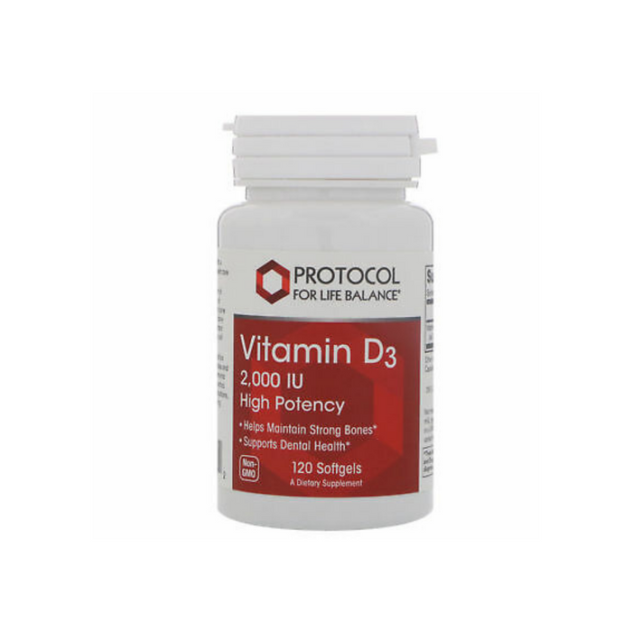 Vitamin D3 2000 IU 120 softgels by Protocol For Life Balance