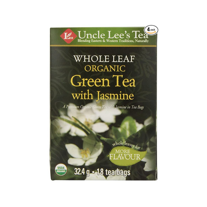 Whole Leaf Organic Jasmine Green Tea 18 Bags by Uncle Lee's Tea