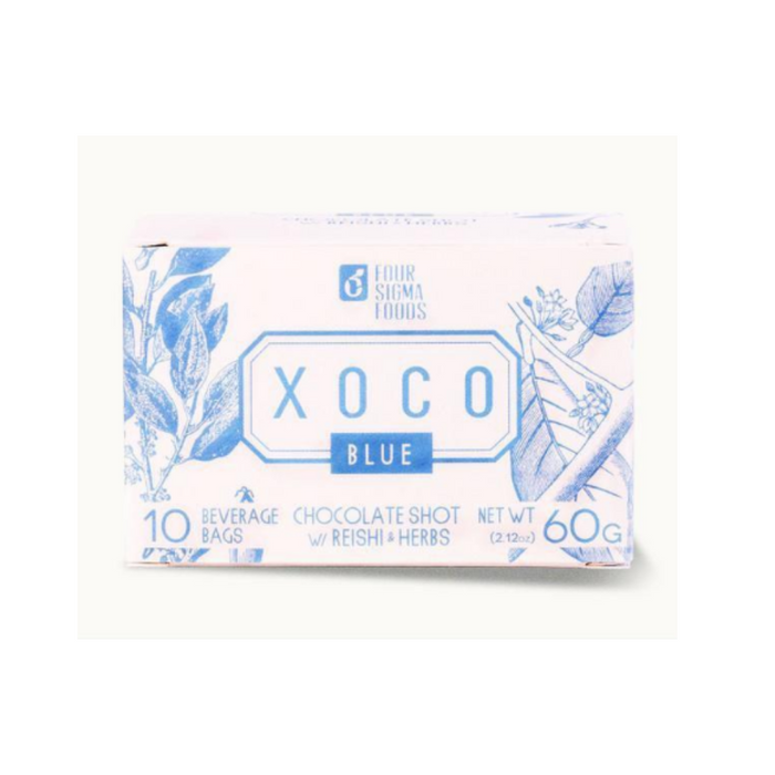 XOCO Blue Reishi Mushroom Hot Chocolate Drink Mix 10 Count by Four Sigma Foods