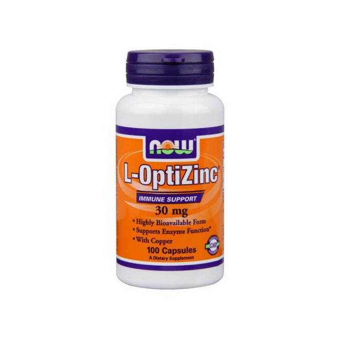 L-OptiZinc 30 mg 100 capsules by NOW Foods