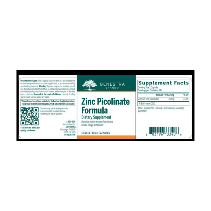 Zinc Picolinate Formula 60 vegetarian capsules by Genestra