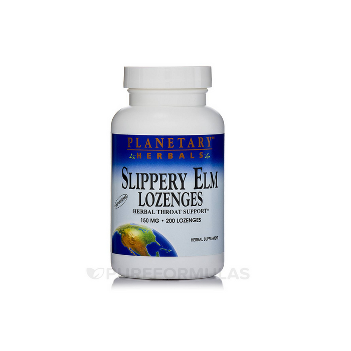 Slippery Elm Lozenges Unflavored 150mg 24 Lozenges by Planetary Herbals
