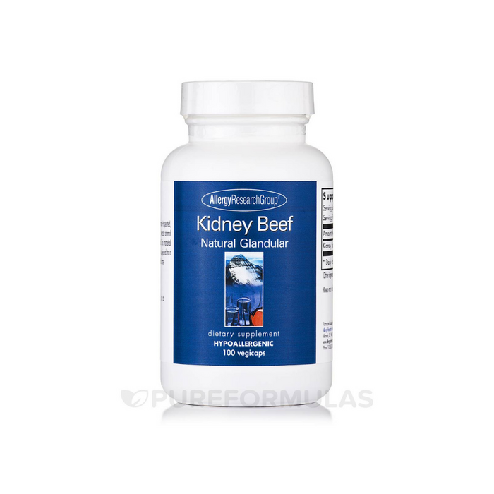 Kidney Beef Natural Glandular 100 vegetarian capsules by Allergy Research Group