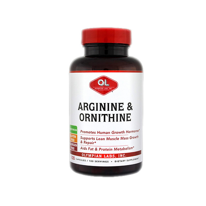 Arginine 500mg & Ornithine 250mg 100 Capsules by Olympian Labs