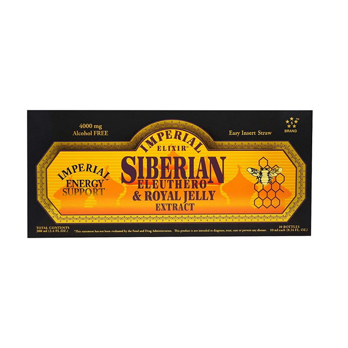Siberian Eleuthero Extract w-Royal Jelly Vials 10 Vials by Imperial Elixir Ginseng