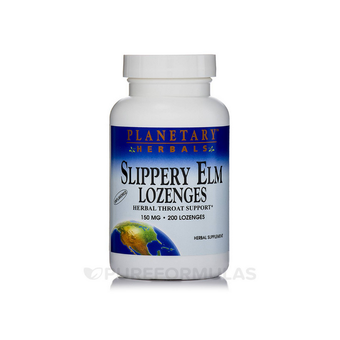 Slippery Elm Lozenges Unflavored 150mg 200 Lozenges by Planetary Herbals