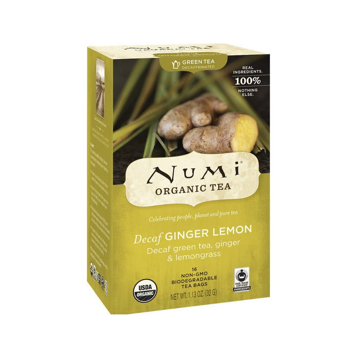 Decaf Ginger Lemon Green Tea 18 Bags by Numi Teas