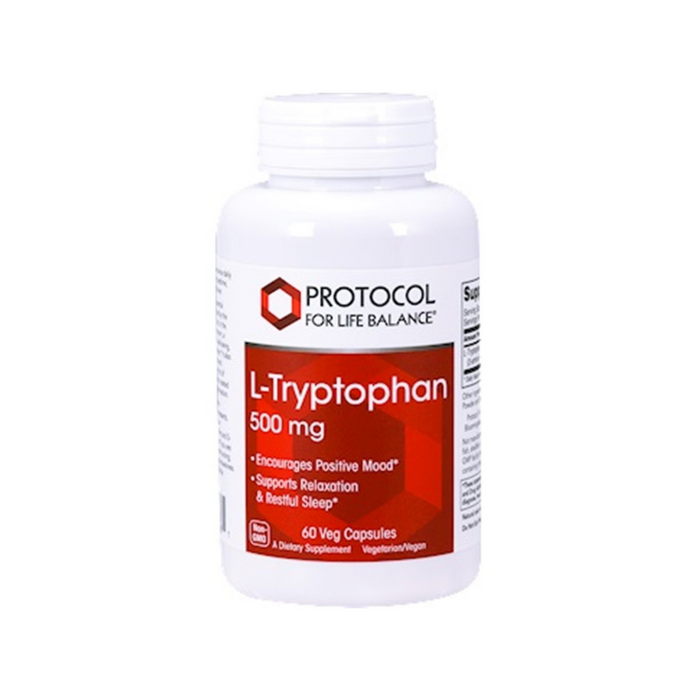 L-Tryptophan 500 mg 60 vegetarian capsules by Protocol For Life Balance