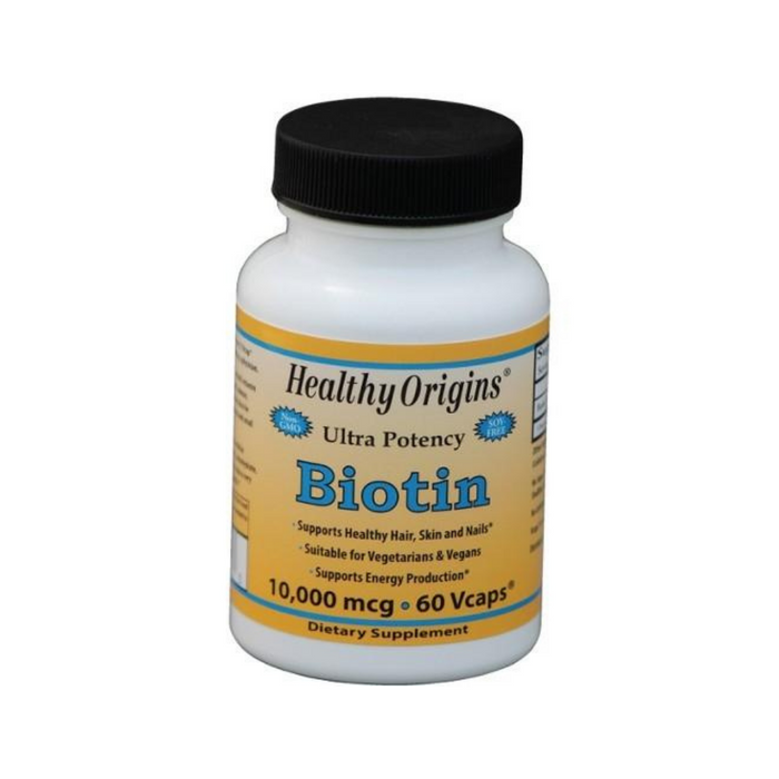 Biotin 10,000 mcg 60 Vegetarian Capsules by Healthy Origins
