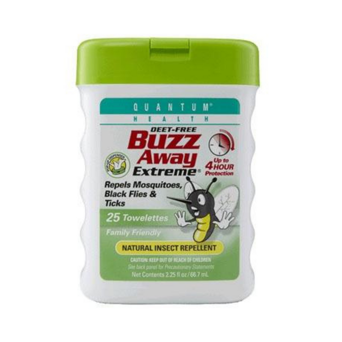 Buzz Away Extreme Repellent Pop-Up Towelette Dispenser 25 Counts by Quantum