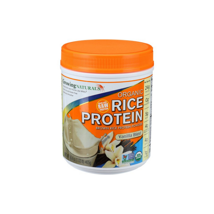 Rice Protein Powder Vanilla Organic 1 Lb by Growing Naturals