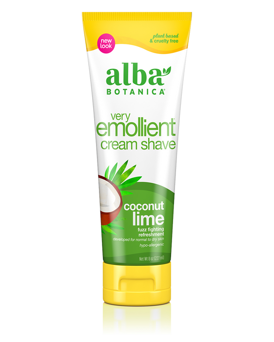 Very Emollient™ Cream Shave Coconut Lime 8 Oz by Alba Botanica