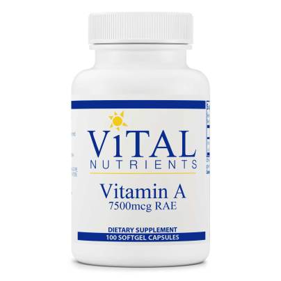 Vitamin A 7500 mcg RAE 100 softgels by Vital Nutrients