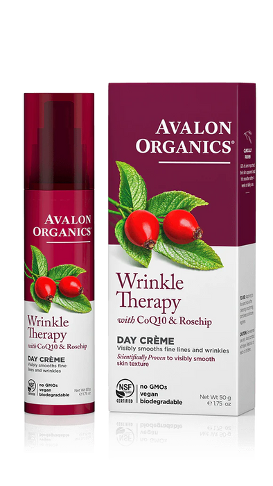 Wrinkle Therapy with CoQ10 & Rosehip DAY CREME 1.75 Oz by Avalon Organics