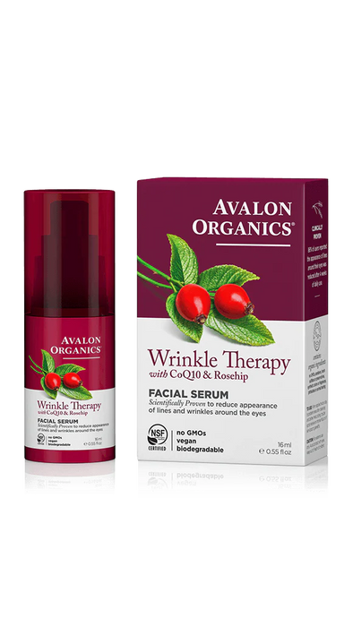 Wrinkle Therapy with CoQ10 & Rosehip FACIAL SERUM .55 Oz by Avalon Organics