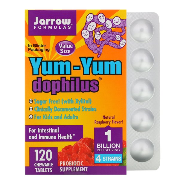 Yum-Yum Dophilus Raspberry 60 tablets by Jarrow Formulas