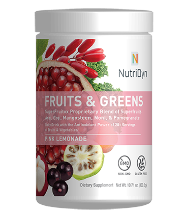 NutriDyn Fruits & Greens GF Pink Lemonade 300g by Nutri-Dyn