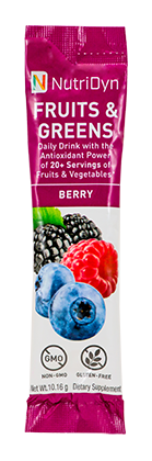 NutriDyn Fruits & Greens TO GO - Berry 1 Packet ~10 g by Nutri-Dyn