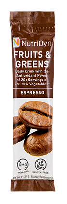 NutriDyn Fruits & Greens TO GO - Espresso 1 Packet ~10 g by Nutri-Dyn