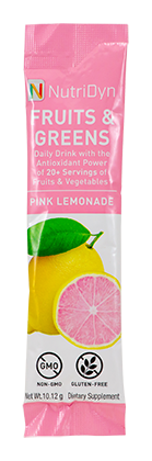 NutriDyn Fruits & Greens TO GO - Pink Lemonade 1 Packet ~10 g by Nutri-Dyn
