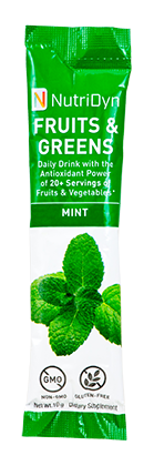 NutriDyn Fruits & Greens TO GO - Original Mint 1 Packet ~10 g by Nutri-Dyn