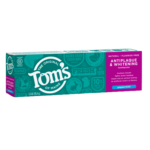 Toothpaste Antiplaque & Whitening Peppermint 5.5 oz by Tom's Of Maine